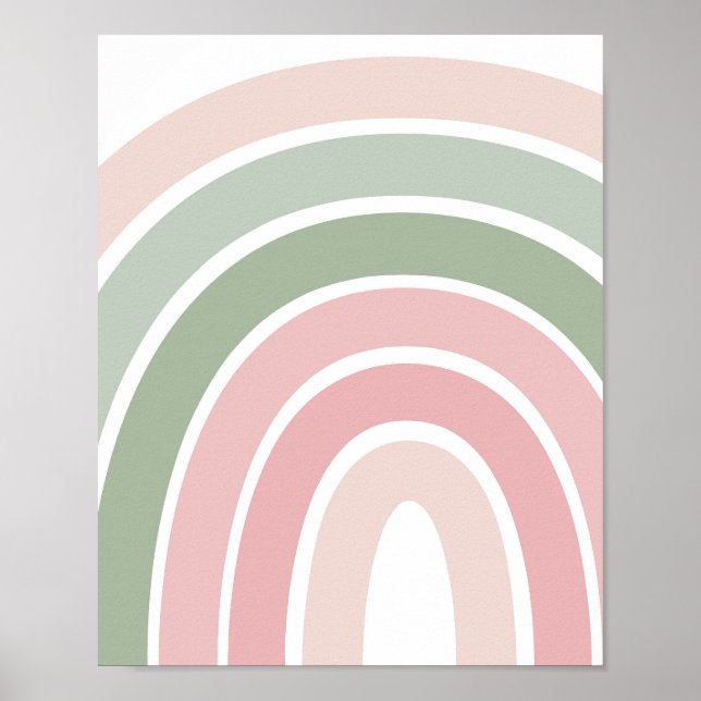 Affiche Boho Rainbow Pink & Green Girls Room (Devant)