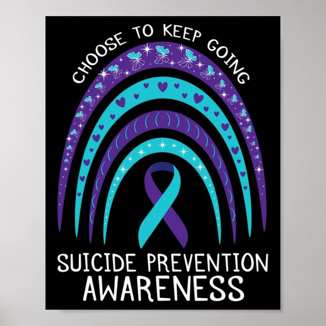 Affiche Boho Rainbow Sensibilisation au suicide Santé ment (Devant)