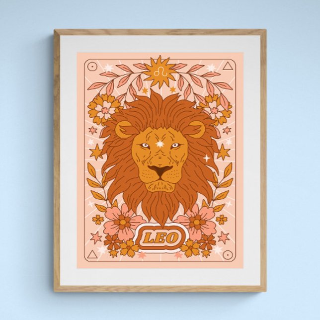 Affiche Boho Retro Leo Zodiac (Créateur téléchargé)
