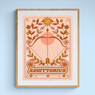 Affiche Boho Retro Sagittarius Zodiac
