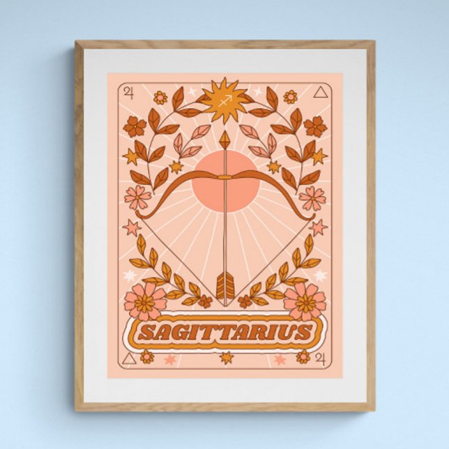 Affiche Boho Retro Sagittarius Zodiac (Créateur téléchargé)
