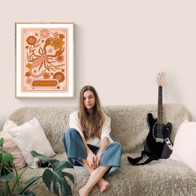 Affiche Boho Rétro Scorpion Zodiaque (Créateur téléchargé)