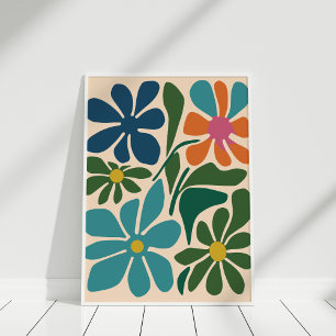 Affiche Boho Retro Super Fleur Marché Wall Art
