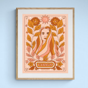 Affiche Boho Retro Virgo Zodiac