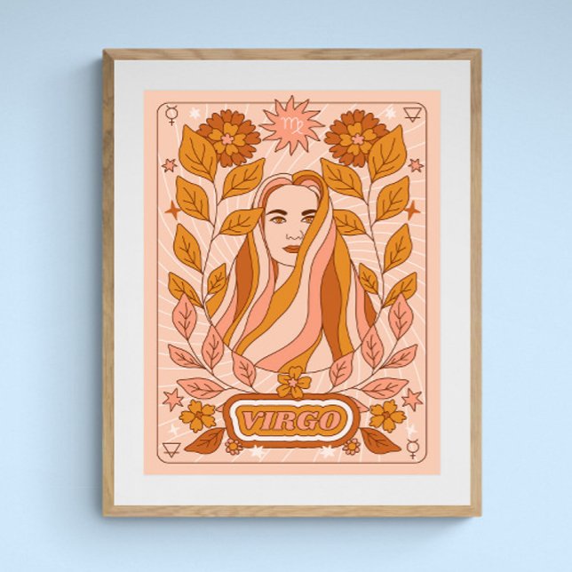Affiche Boho Retro Virgo Zodiac (Créateur téléchargé)
