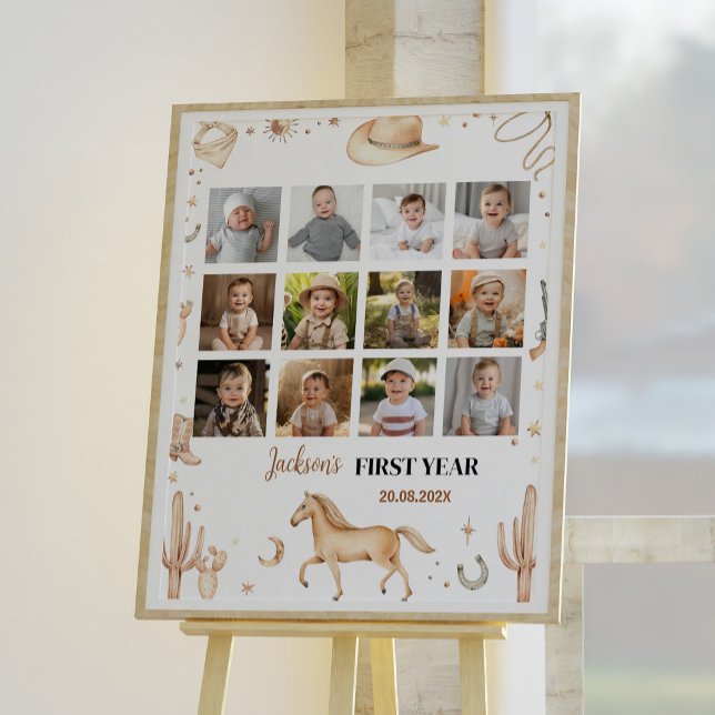 Affiche Boho Rodeo Premier anniversaire de fête Jalon (Créateur téléchargé)