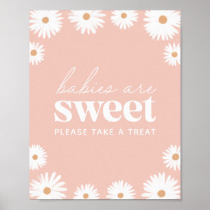 Affiche Boho rose Daisy Baby shower Les bébés sont doux