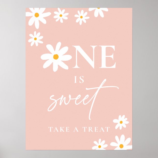 Affiche Boho Rose Daisy Super Anniversaire Un Est Douce (Devant)
