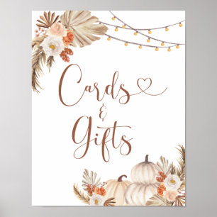 Affiche Boho Rustic Citrouille Fall in Love Cartes & Cadea
