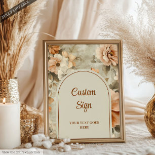 Affiche Boho Rustique Terre Cuite Fleurs d'Ivoire Personna