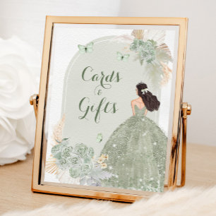 Affiche Boho Sage Green 15 Años Cartes et Cadeaux