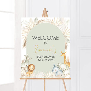 Affiche Boho Sage Green Safari Bienvenue