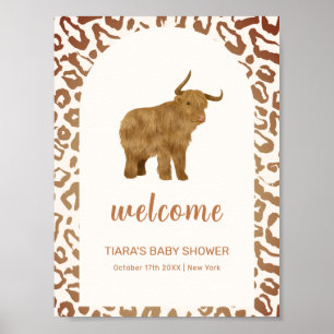 Affiche Boho Saint-Vache Baby shower de l'Ouest Bienvenue