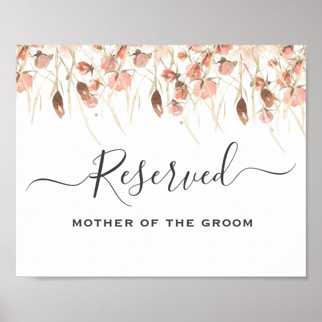 Affiche Boho séché aquarelle Mariage floral (Devant)