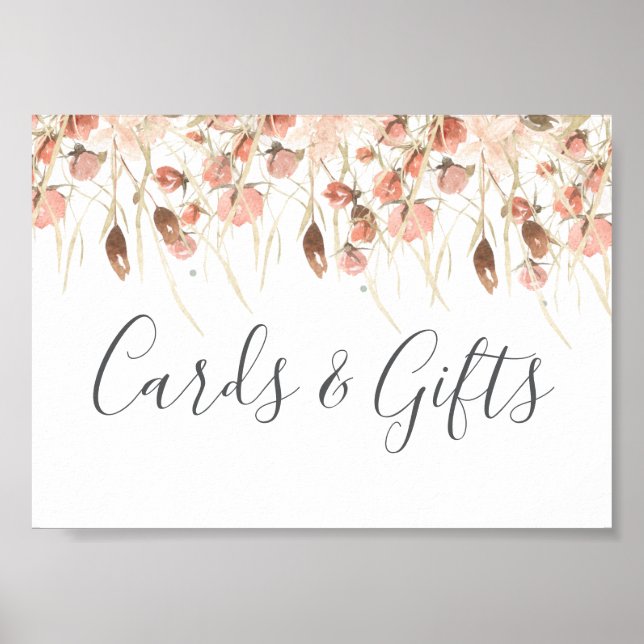Affiche Boho séché aquarelle Mariage floral (Devant)