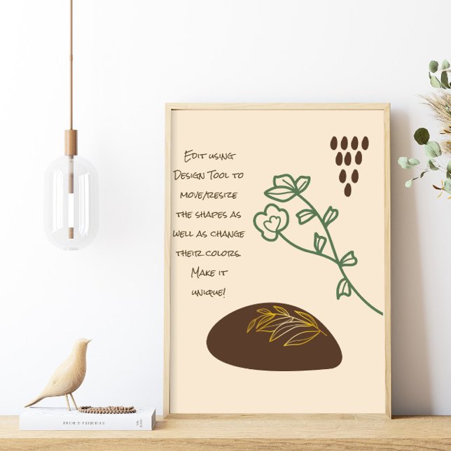 Affiche Boho Shapes Simple Green Flower Quote (Créateur téléchargé)