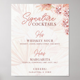 Affiche Boho Signature Cocktails Ses Hers Boissons Mariage