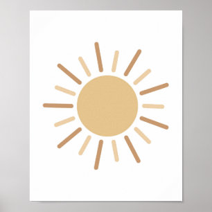 Affiche Boho Simple Soleil Minimaliste Décor Enfants