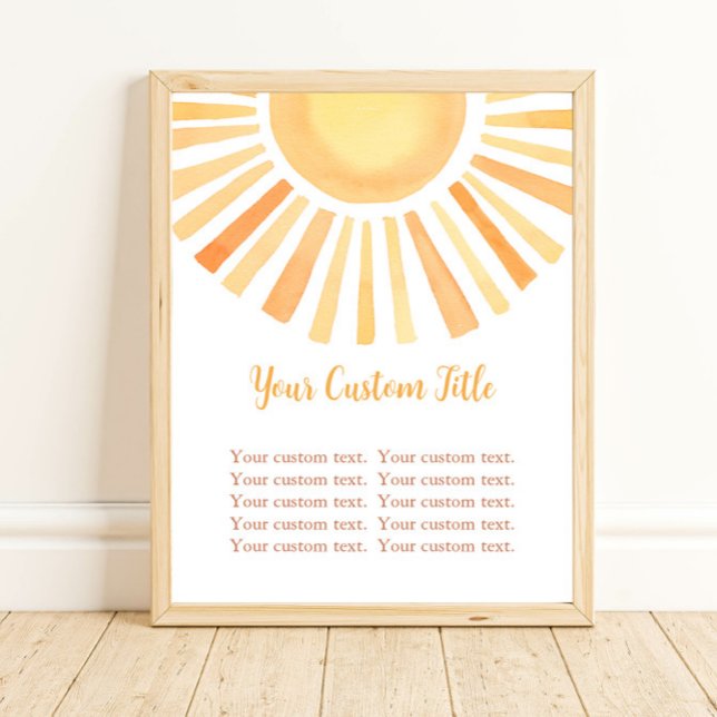 Affiche Boho soleil panneau personnalisé soleil jaune oran (Créateur téléchargé)