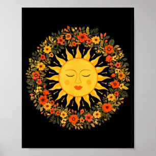 Affiche Boho Spirituel Soleil Mignon Bohème Céleste Hippie