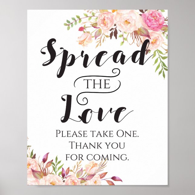 Affiche Boho Spread the Love, panneau de faveur, cadeau de (Devant)
