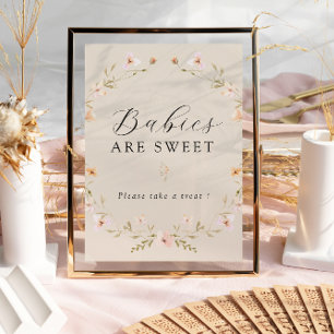 Affiche Boho Spring Fleur sauvage Baby are Sweet Sign