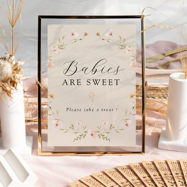 Affiche Boho Spring Fleur sauvage Baby are Sweet Sign (Créateur téléchargé)