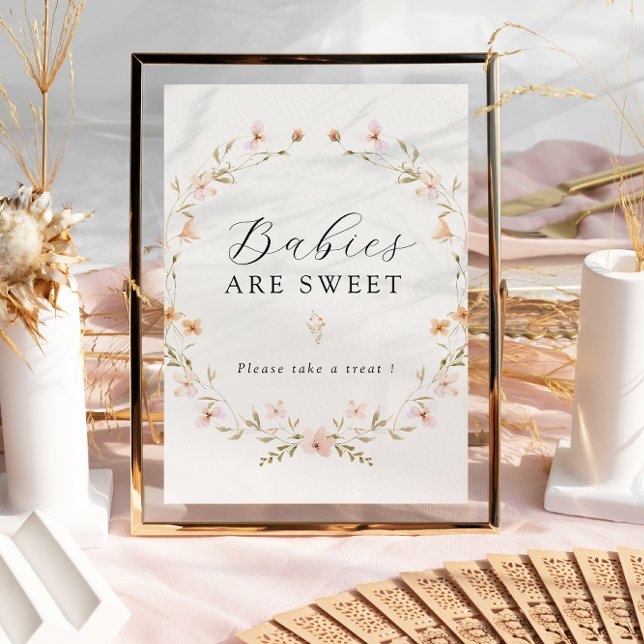 Affiche Boho Spring Fleur sauvage Baby are Sweet Sign (Créateur téléchargé)