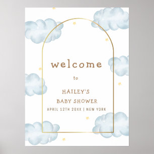 Affiche Boho Star Cloud Arch Boy Baby shower Bienvenue