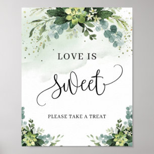 Affiche Boho succulent fleuri vert amour est signe doux