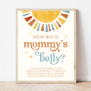 Affiche Boho Sun How Big is Mommy's Belly Jeu Sign