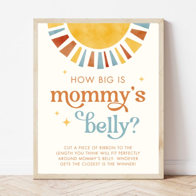 Affiche Boho Sun How Big is Mommy's Belly Jeu Sign (Créateur téléchargé)