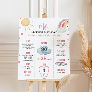 Affiche Boho Sunshine Arc-en-ciel Anniversaire de l'affich