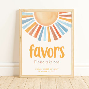 Affiche Boho sunshine fête d'anniversaire faveurs signe