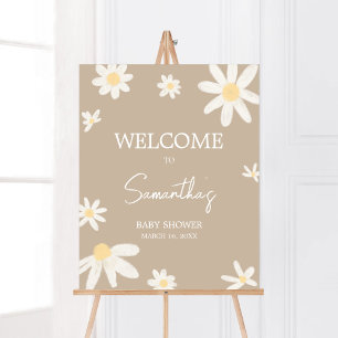 Affiche Boho Super Daisy Baby shower Bienvenue