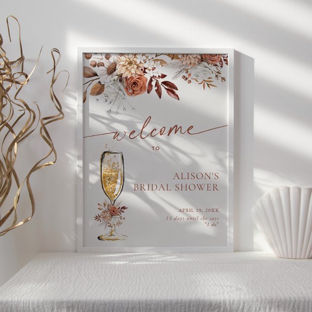 Affiche Boho Terracotta Fête des mariées Bienvenue (Créateur téléchargé)