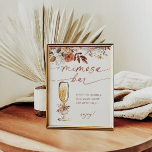 Affiche Boho Terracotta Mimosa Bar Floral