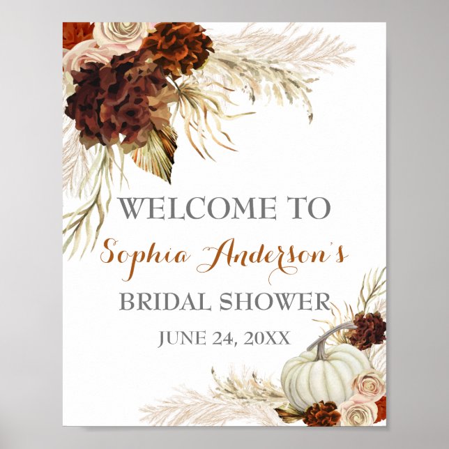 Affiche Boho Tombez Amoureux Flora Orange Brûlé Enterremen (Devant)