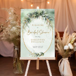 Affiche Boho verdure feuillage or Douche nuptiale Bienvenu<br><div class="desc">Bienvenue dans l'univers élégant et enchanteur du Boho verdure feuillage or douche nuptiale Poster de bienvenue! Ce magnifique morceau allie le charme rustique à une touche d'élégance moderne, ce qui en fait l'ajout parfait à toute douche nuptiale. La verdure luxuriante, mêlée de délicats accents dorés, crée une ambiance fantaisiste et...</div>