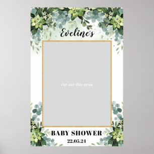 Affiche Boho verdure succulent baby shower photo accessoir