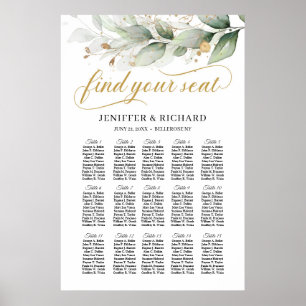 Affiche Boho vert eucalyptus mariage