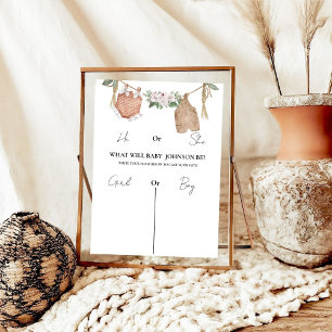 Affiche Boho Vêtements Lui ou Elle Ce qui sera bébé être s