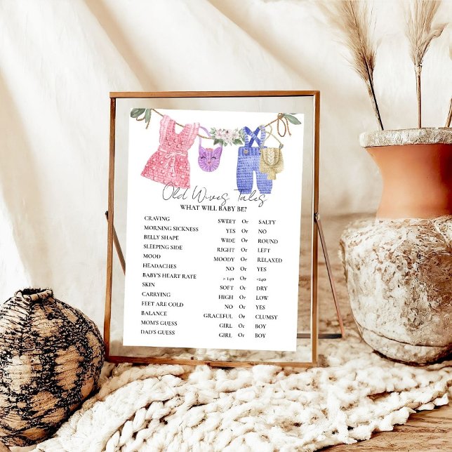 Affiche Boho Vêtements Vieux WI-ves Tales Baby shower Pos (Créateur téléchargé)