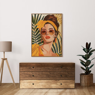 Affiche Boho Vintage Feminine Summer Portrait Art