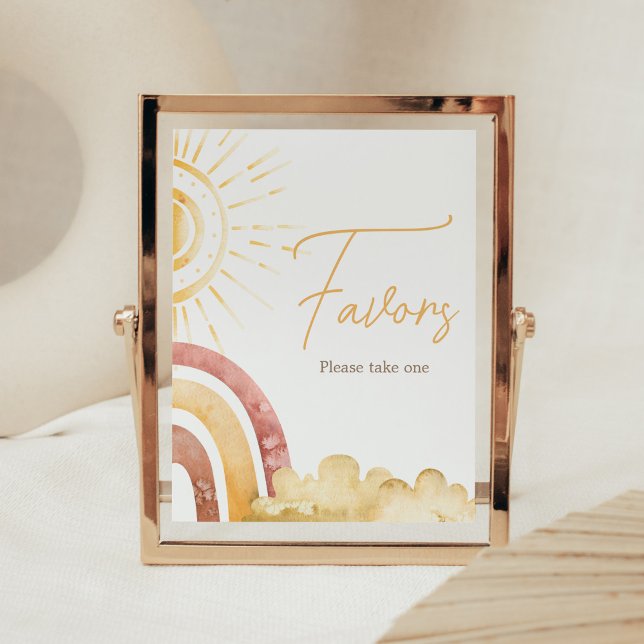 Affiche Boho voici le Baby shower du fils Faveurs (Sonshine Baby Shower Favors Sign)