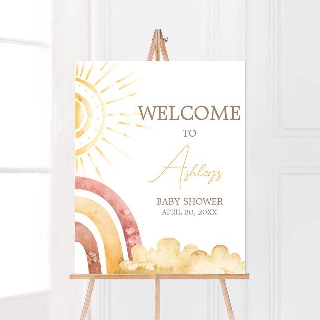 Affiche Boho voici le Baby shower Son Bienvenue (Sonshine Baby Shower Welcome Sign)
