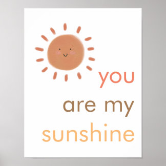Affiche Boho "Vous êtes mon soleil" Smiley Sun