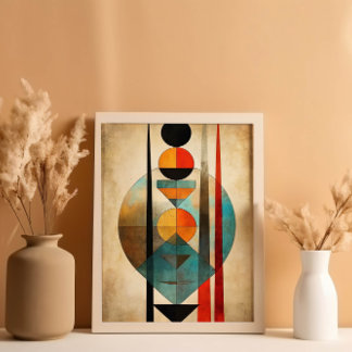 Affiche Boho Wall Art Abstrait ancien moderne neutre