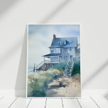 Affiche Boho Watercolor Beach House Art<br><div class="desc">Poster d'art Boho Watercolor Beach House</div>