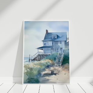 Affiche Boho Watercolor Beach House Art
